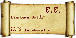 Bierbaum Bató névjegykártya